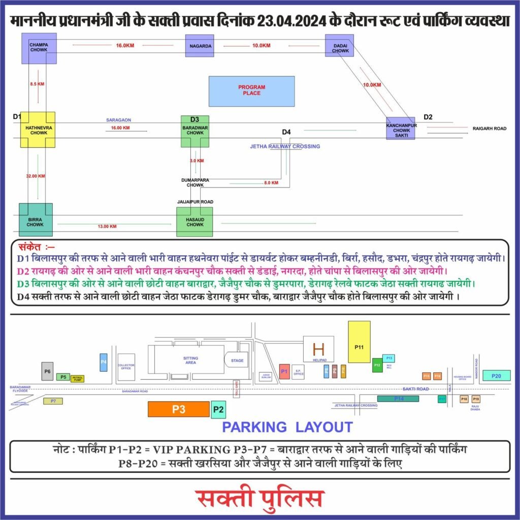 यहां देखें पीएम प्रोग्राम के लिए कैसी होगी पार्किंग व्यवस्था, तैयारियों को दिया जा रहा अंतिम रूप, कड़ी सुरक्षा व्यवस्था के बीच होगी पीएम मोदी की सक्ती के जेठा में सभा, उमड़ेगा सैलाब, करीब एक लाख लोगों के शामिल होने का अनुमान 2 img 20240421 wa00377726365060758091659 kshititech