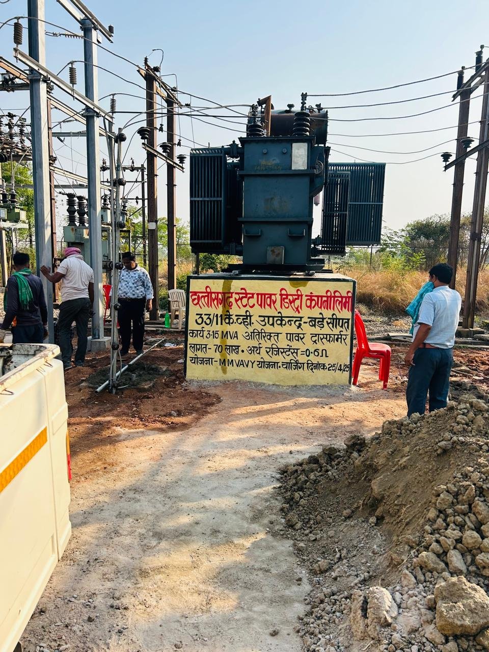 विद्युत उपकेंद्र बड़े सीपत में भाजपा के प्रदेश उपाध्यक्ष निर्मल सिंन्हा के प्रयास से लगा 3.15 केवीए पावर ट्रांसफार्मर, उपभोक्ताओं को लो वोल्टेज की समस्या से मिलेगा निजाद 1 IMG 20250425 WA0030 kshititech