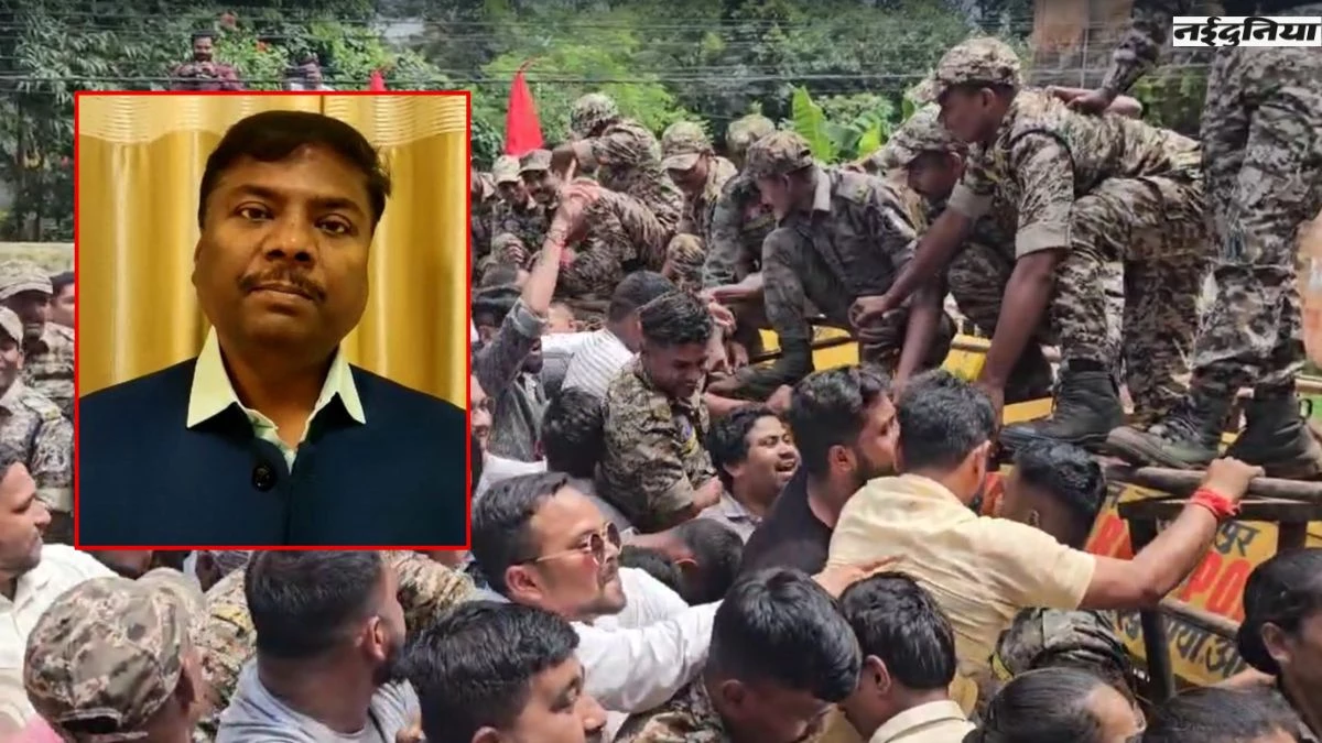 कांग्रेसियों ने मंत्री केदार कश्यप के घर में की तोड़फोड़, कर्मचारी से मारपीट के मामले को लेकर गरमाई सियासत 1 08 09 2025 kedar kashysap 202598 175149 kshititech